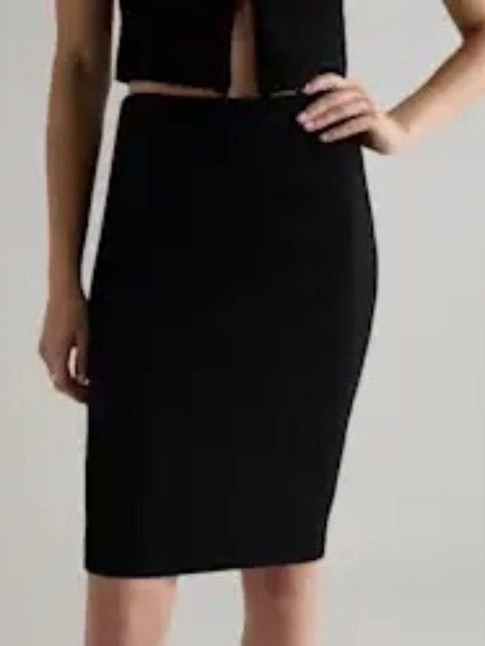 Black Quince Ultra-Stretch Ponte Pencil Skirt XL, NWOT